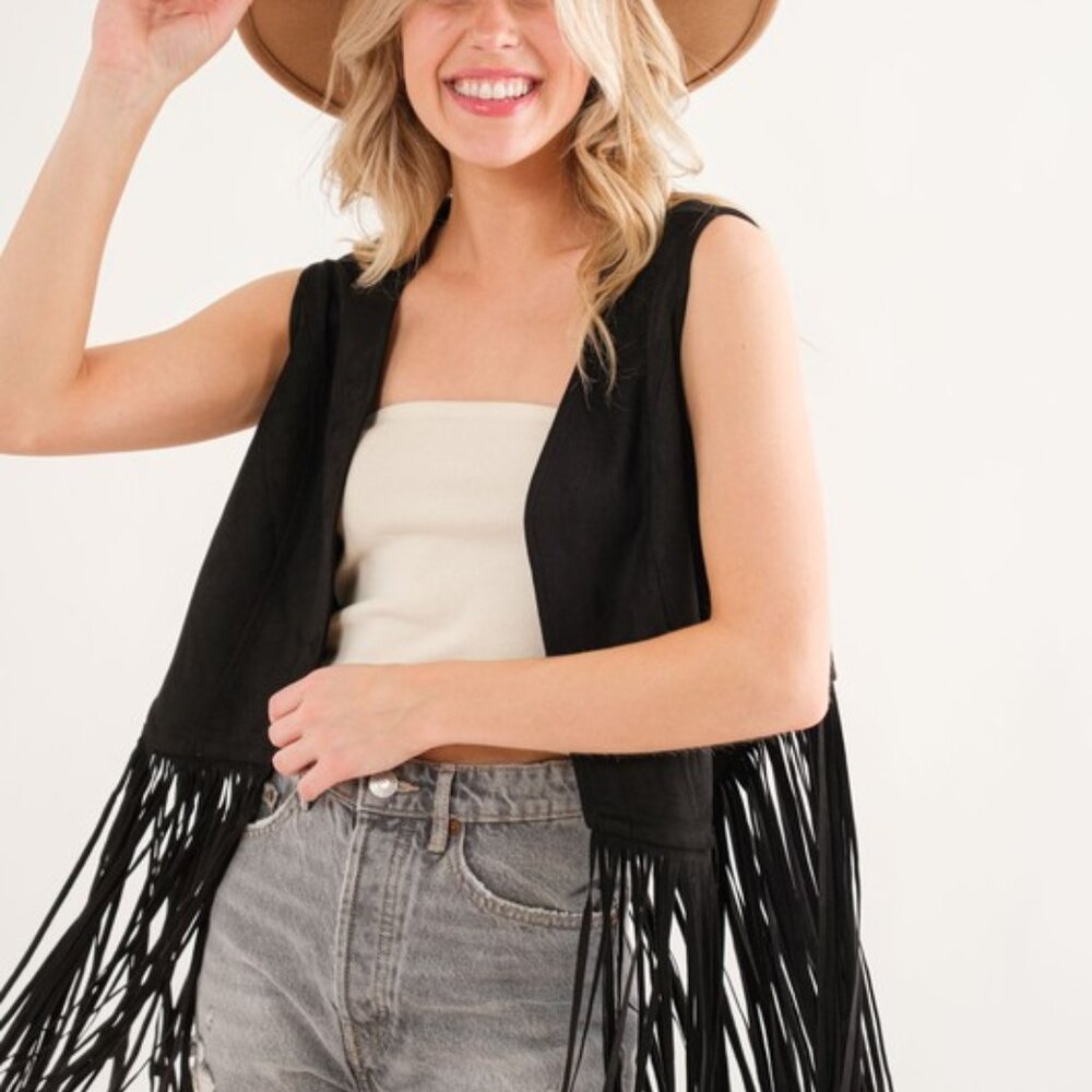 Black Suede Fridge Vest